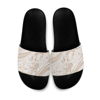Sharks Couple Dreamy Polynesians Floral Sea Slide Sandals Hazel - Polynesian Pride