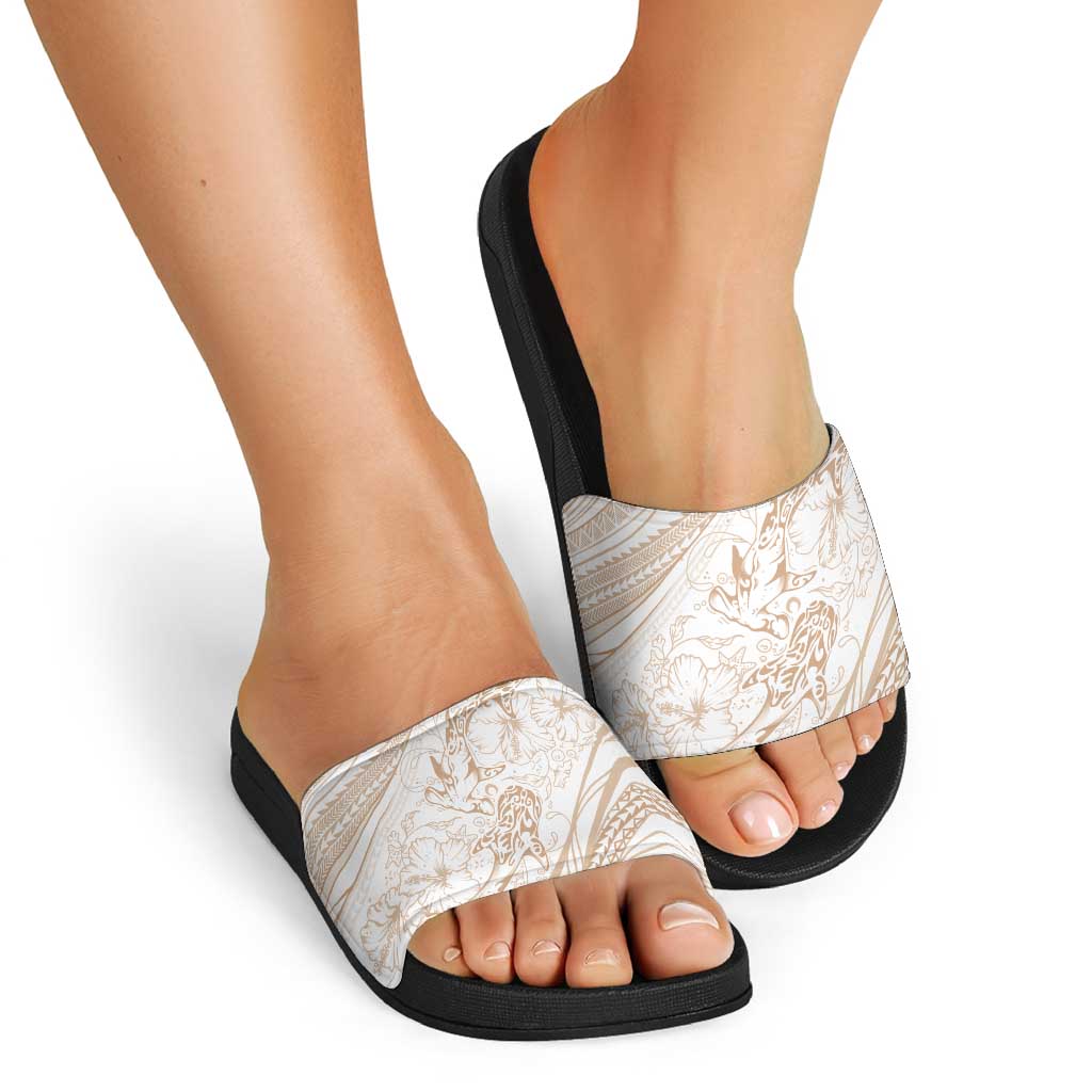 Sharks Couple Dreamy Polynesians Floral Sea Slide Sandals Hazel - Polynesian Pride