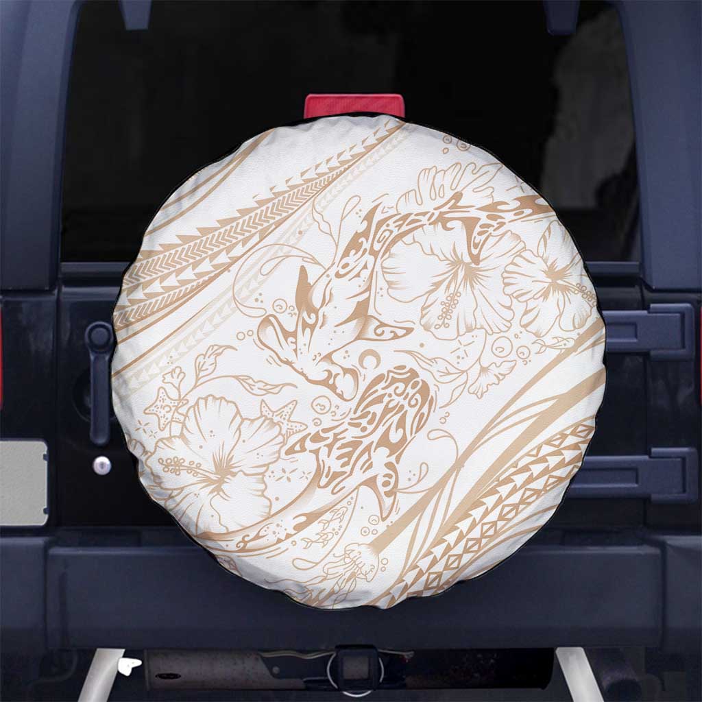 Sharks Couple Dreamy Polynesians Floral Sea Spare Tire Cover Hazel - Polynesian Pride