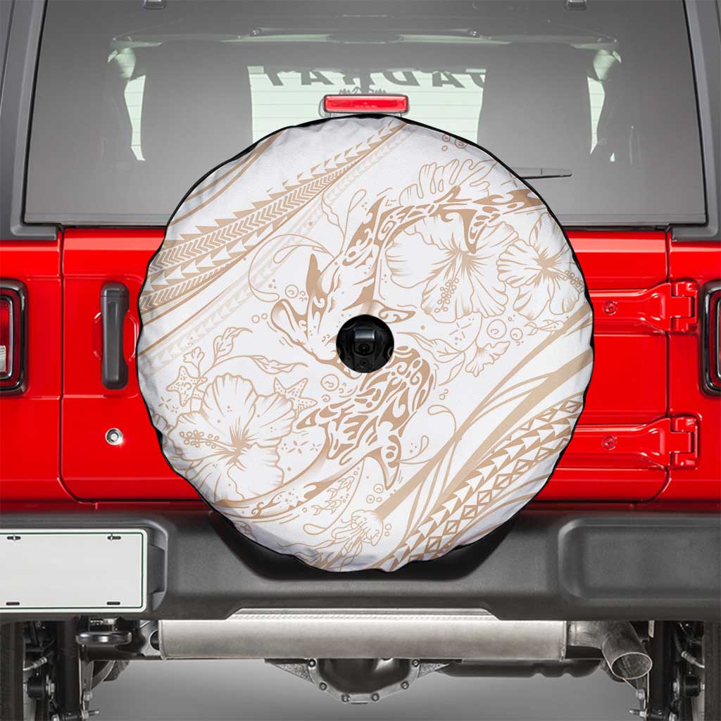 Sharks Couple Dreamy Polynesians Floral Sea Spare Tire Cover Hazel - Polynesian Pride