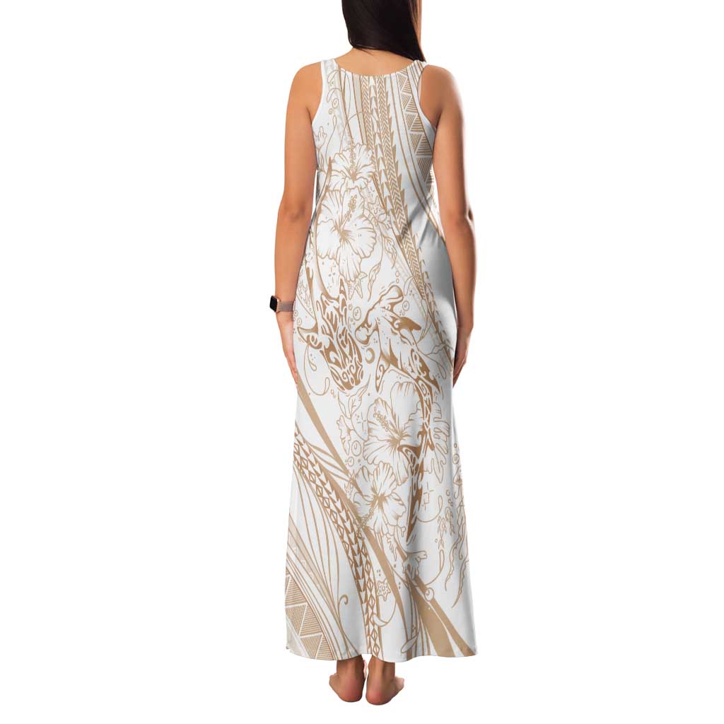 Sharks Couple Dreamy Polynesians Floral Sea Tank Maxi Dress Hazel - Polynesian Pride