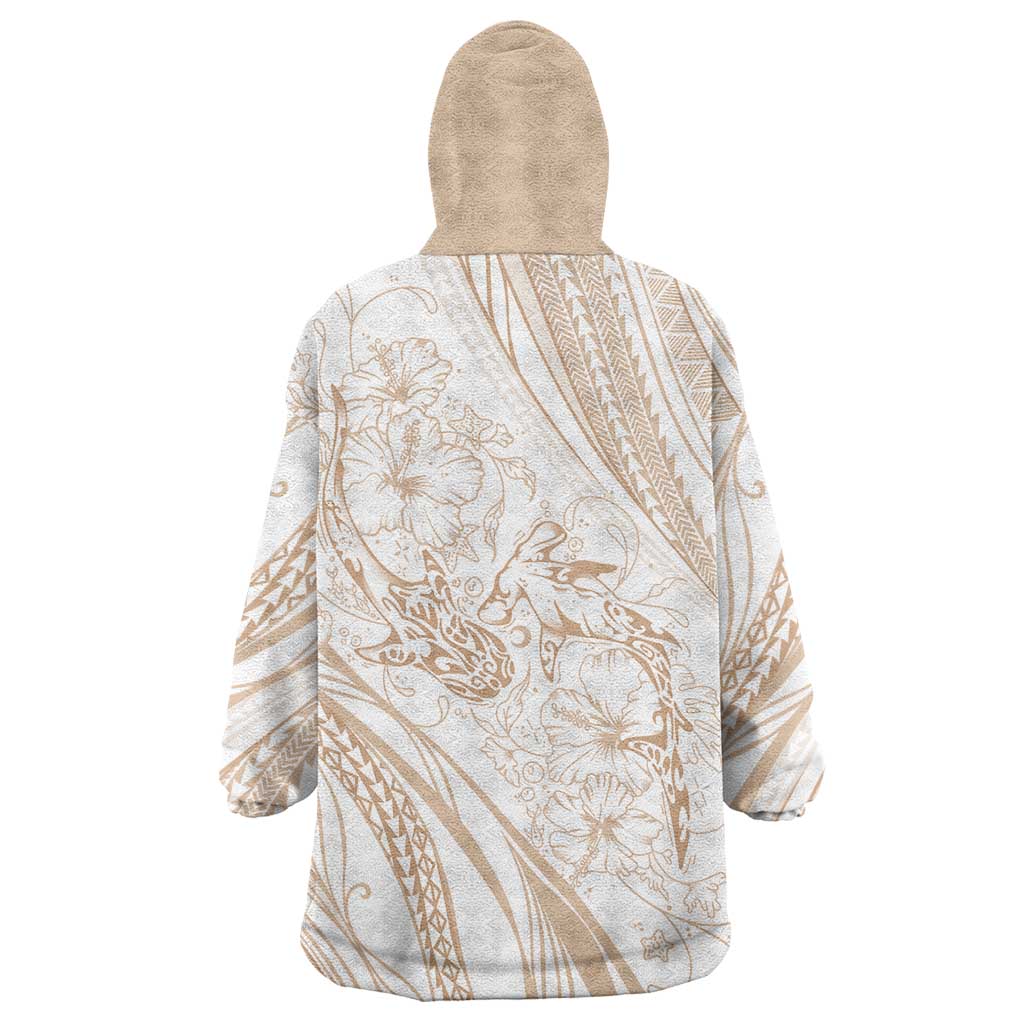 Sharks Couple Dreamy Polynesians Floral Sea Wearable Blanket Hoodie Hazel - Polynesian Pride