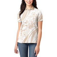 Sharks Couple Dreamy Polynesians Floral Sea Women Polo Shirt Hazel - Polynesian Pride