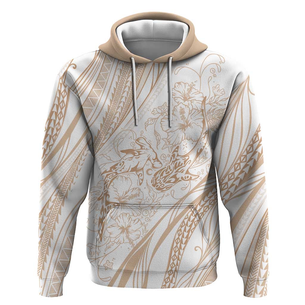Sharks Couple Dreamy Polynesians Floral Sea Zip Hoodie Hazel - Polynesian Pride