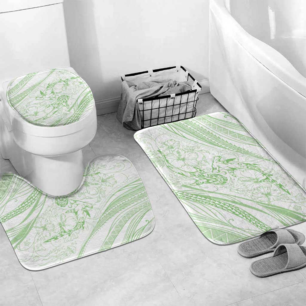 Sharks Couple Dreamy Polynesians Floral Sea Bathroom Set Emerald LT7 Mat Set Only (3 pcs) One Size Emerald - Polynesian Pride