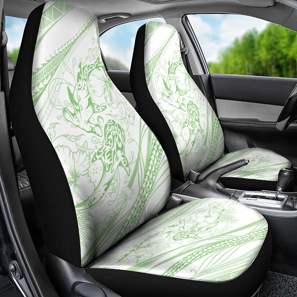 Sharks Couple Dreamy Polynesians Floral Sea Car Seat Cover Emerald LT7 - Polynesian Pride