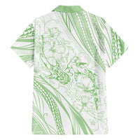 Sharks Couple Dreamy Polynesians Floral Sea Family Matching Mermaid Dress and Hawaiian Shirt Emerald - Polynesian Pride