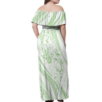 Sharks Couple Dreamy Polynesians Floral Sea Off Shoulder Maxi Dress Emerald LT7 - Polynesian Pride