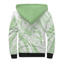 Sharks Couple Dreamy Polynesians Floral Sea Sherpa Hoodie Emerald LT7 - Polynesian Pride