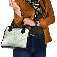 Sharks Couple Dreamy Polynesians Floral Sea Shoulder Handbag Emerald - Polynesian Pride