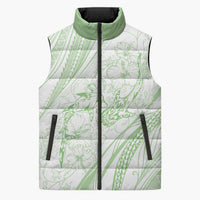 Sharks Couple Dreamy Polynesians Floral Sea Sleeveless Puffer Jacket Emerald - Polynesian Pride