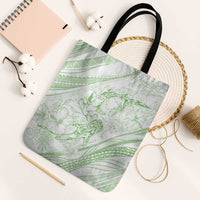 Sharks Couple Dreamy Polynesians Floral Sea Tote Bag Emerald LT7 Black Strap One Size Emerald - Polynesian Pride