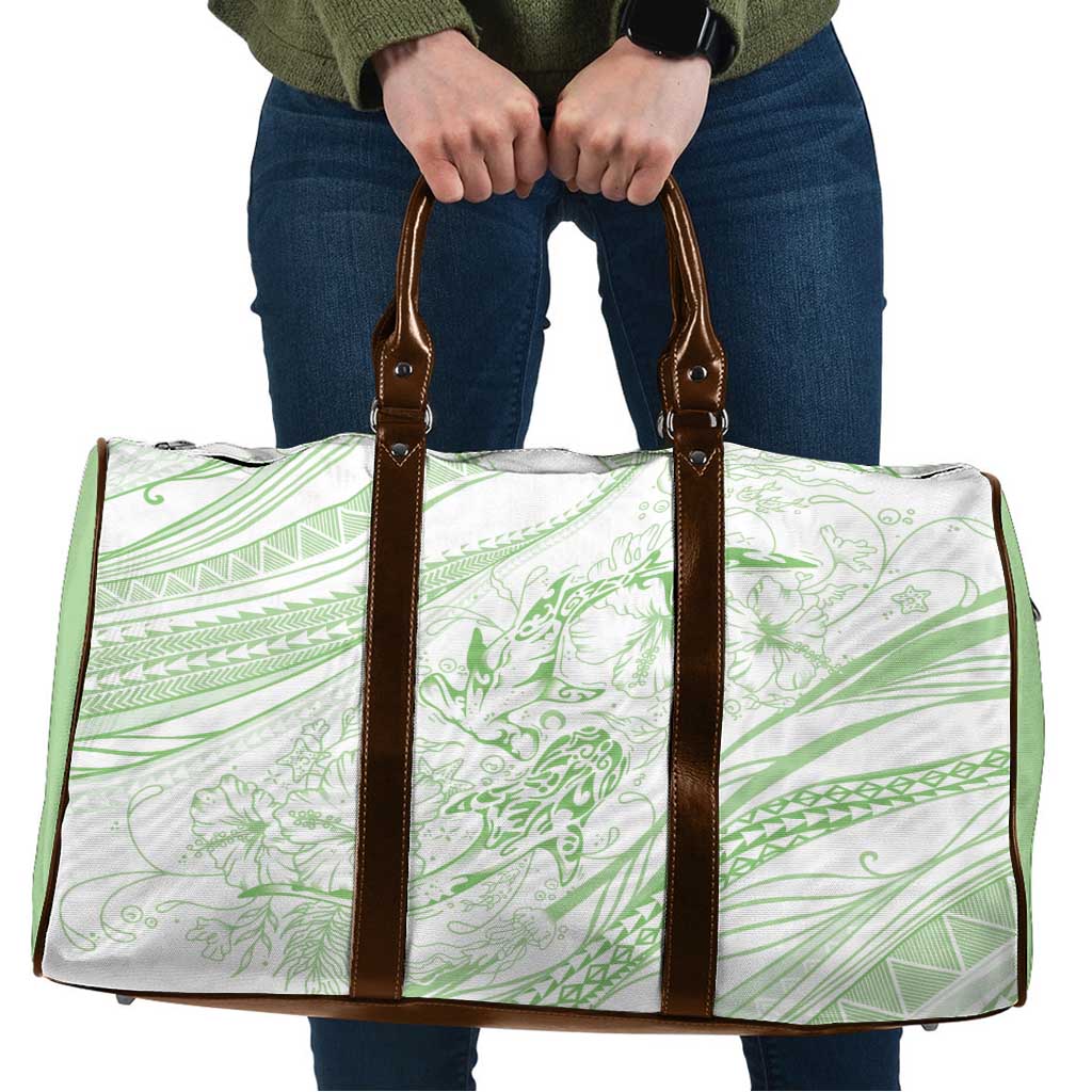 Sharks Couple Dreamy Polynesians Floral Sea Travel Bag Emerald LT7 Emerald - Polynesian Pride