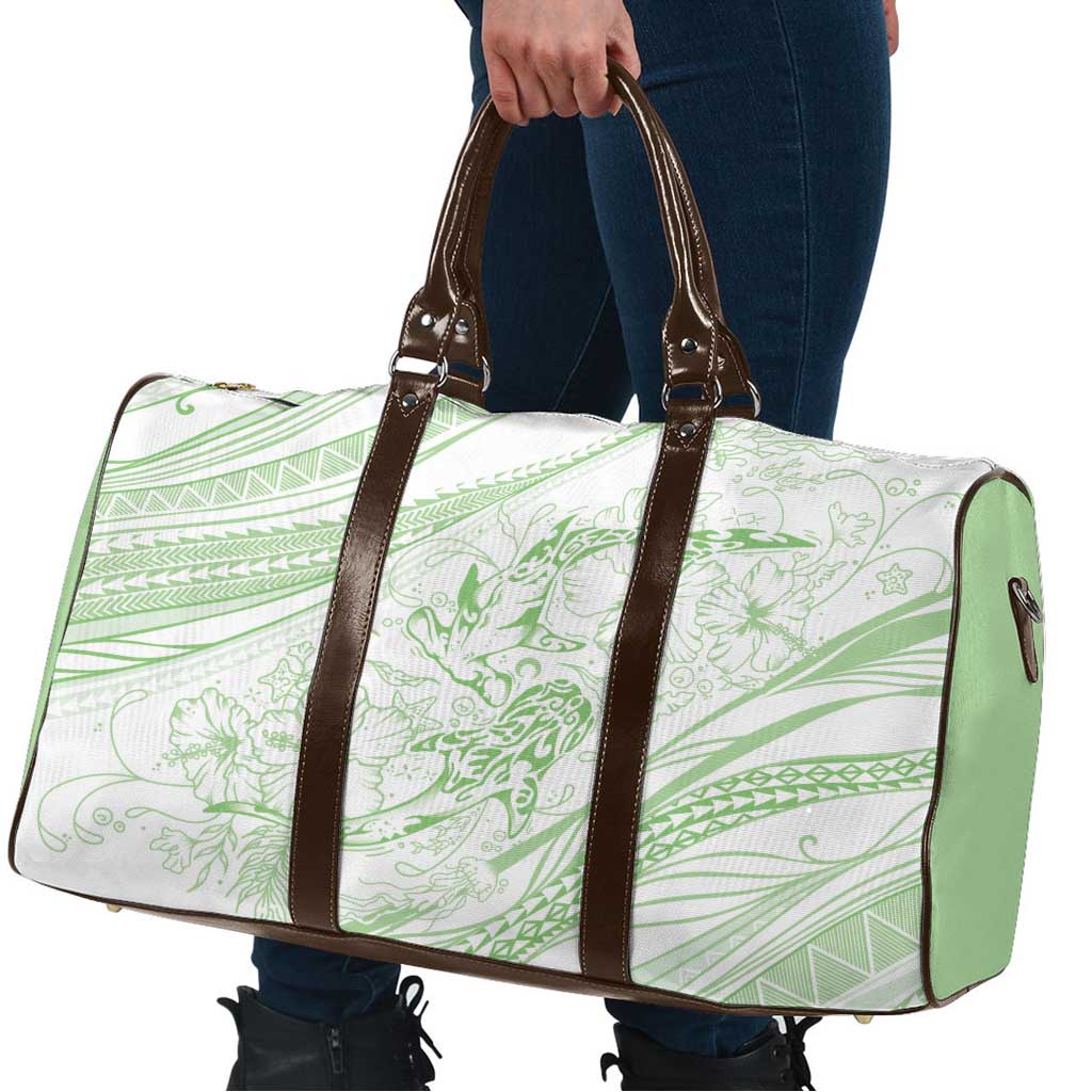Sharks Couple Dreamy Polynesians Floral Sea Travel Bag Emerald LT7 - Polynesian Pride
