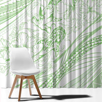 Sharks Couple Dreamy Polynesians Floral Sea Window Curtain Emerald LT7 - Polynesian Pride
