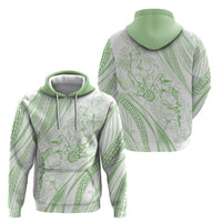 Sharks Couple Dreamy Polynesians Floral Sea Zip Hoodie Emerald LT7 - Polynesian Pride