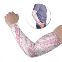 Sharks Couple Dreamy Polynesians Floral Sea Arm Sleeves Pink - Polynesian Pride