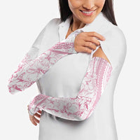 Sharks Couple Dreamy Polynesians Floral Sea Arm Sleeves Pink - Polynesian Pride