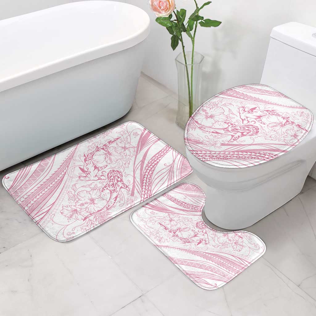 Sharks Couple Dreamy Polynesians Floral Sea Bathroom Set Pink LT7 - Polynesian Pride