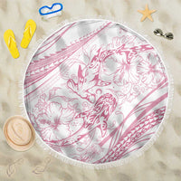 Sharks Couple Dreamy Polynesians Floral Sea Beach Blanket Pink LT7 One Size 150cm Pink - Polynesian Pride