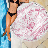 Sharks Couple Dreamy Polynesians Floral Sea Beach Blanket Pink LT7 - Polynesian Pride