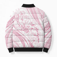 Sharks Couple Dreamy Polynesians Floral Sea Bomber Puffer Jacket Pink LT7 - Polynesian Pride
