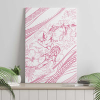 Sharks Couple Dreamy Polynesians Floral Sea Canvas Wall Art Pink LT7 - Polynesian Pride