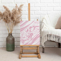 Sharks Couple Dreamy Polynesians Floral Sea Canvas Wall Art Pink LT7 - Polynesian Pride