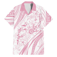 Sharks Couple Dreamy Polynesians Floral Sea Family Matching Mermaid Dress and Hawaiian Shirt Pink - Polynesian Pride