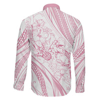 Sharks Couple Dreamy Polynesians Floral Sea Family Matching Mermaid Dress and Hawaiian Shirt Pink - Polynesian Pride