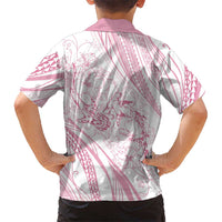 Sharks Couple Dreamy Polynesians Floral Sea Kid Hawaiian Shirt Pink - Polynesian Pride