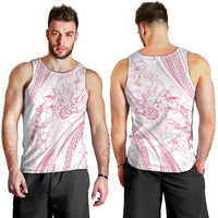 Sharks Couple Dreamy Polynesians Floral Sea Men Tank Top Pink - Polynesian Pride