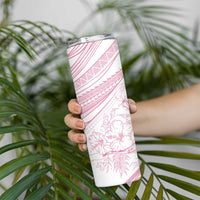 Sharks Couple Dreamy Polynesians Floral Sea Skinny Tumbler Pink LT7 - Polynesian Pride
