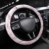Sharks Couple Dreamy Polynesians Floral Sea Steering Wheel Cover Pink LT7 Universal Fit Pink - Polynesian Pride