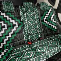 Jade Tukutuku Pattern Aotearoa Back Car Seat Cover Niho Taniwha and Puhoro Motifs