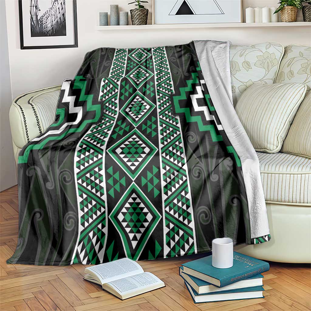 Jade Tukutuku Pattern Aotearoa Blanket Niho Taniwha and Puhoro Motifs