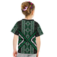 Jade Tukutuku Pattern Aotearoa Kid T Shirt Niho Taniwha and Puhoro Motifs LT7 - Polynesian Pride