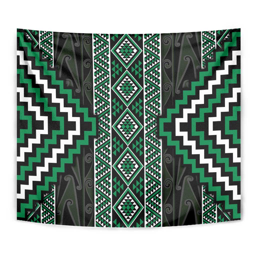 Jade Tukutuku Pattern Aotearoa Tapestry Niho Taniwha and Puhoro Motifs