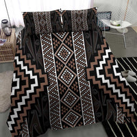 Classic Tukutuku Pattern Aotearoa Bedding Set Niho Taniwha and Puhoro Motifs
