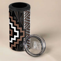 Classic Tukutuku Pattern Aotearoa 4 in 1 Can Cooler Tumbler Niho Taniwha and Puhoro Motifs