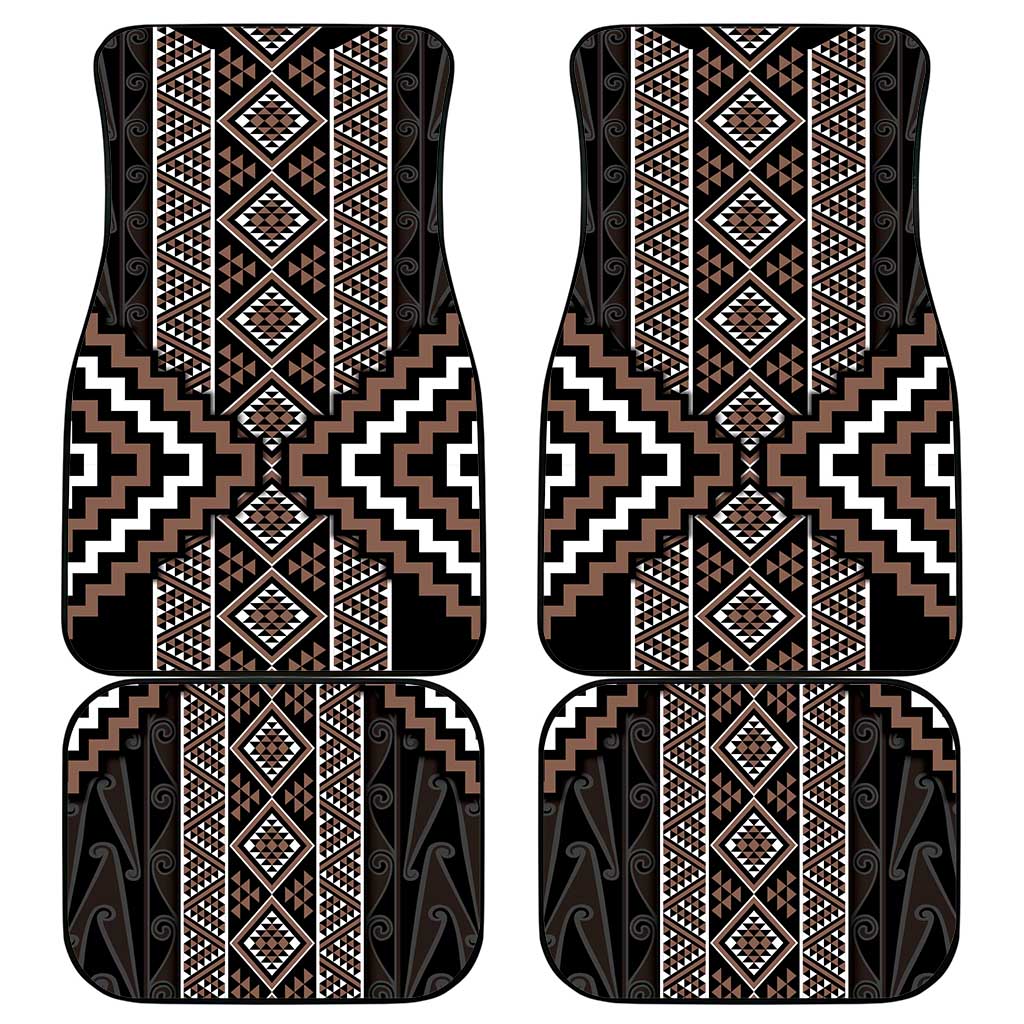 Classic Tukutuku Pattern Aotearoa Car Mats Niho Taniwha and Puhoro Motifs