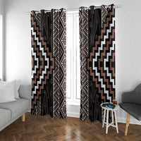 Classic Tukutuku Pattern Aotearoa Window Curtain Niho Taniwha and Puhoro Motifs