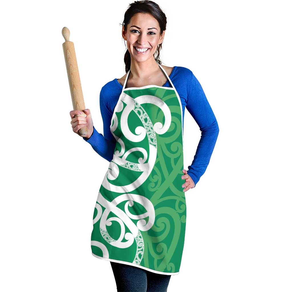 Pounamu Green Maori Apron Koru Kowhaiwhai - Polynesian Pride