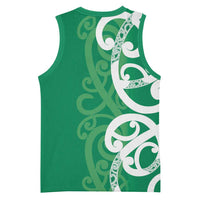 Pounamu Green Maori Basketball Jersey Koru Kowhaiwhai LT7 - Polynesian Pride