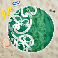 Pounamu Green Maori Beach Blanket Koru Kowhaiwhai - Polynesian Pride