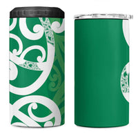 Pounamu Green Maori 4 in 1 Can Cooler Tumbler Koru Kowhaiwhai LT7 One Size: 16 oz Green - Polynesian Pride