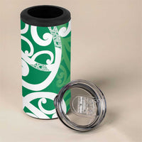 Pounamu Green Maori 4 in 1 Can Cooler Tumbler Koru Kowhaiwhai LT7 - Polynesian Pride