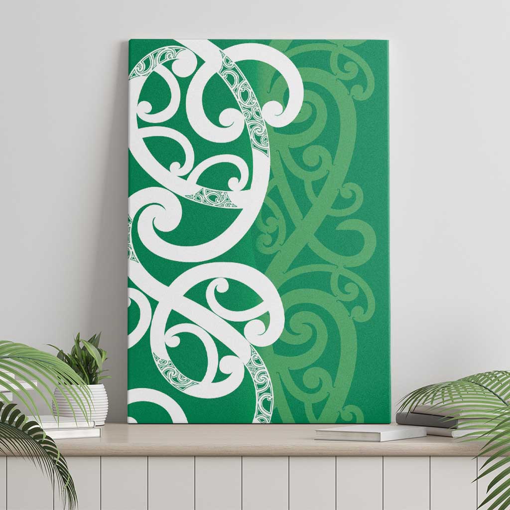 Pounamu Green Maori Canvas Wall Art Koru Kowhaiwhai - Polynesian Pride