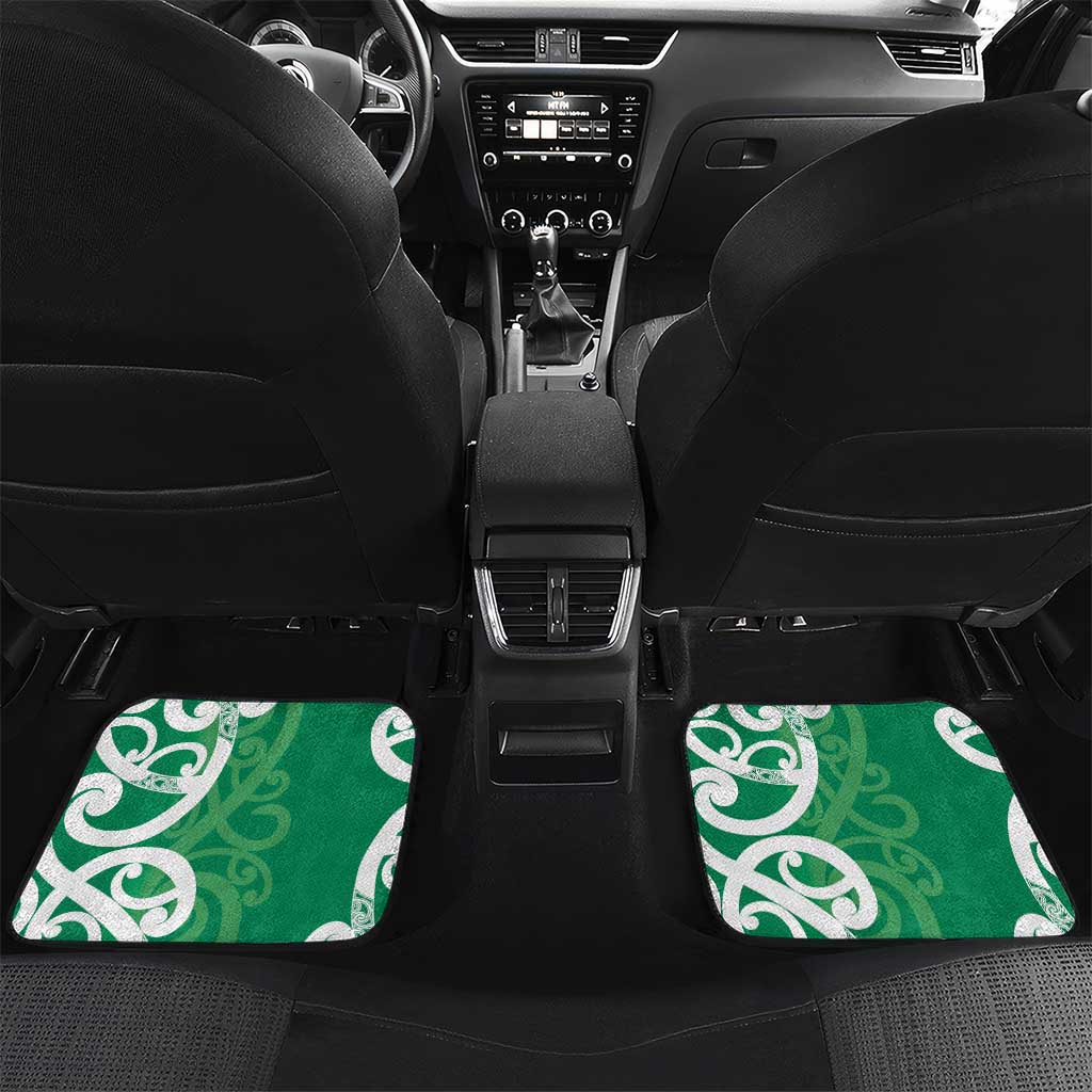 Pounamu Green Maori Car Mats Koru Kowhaiwhai - Polynesian Pride