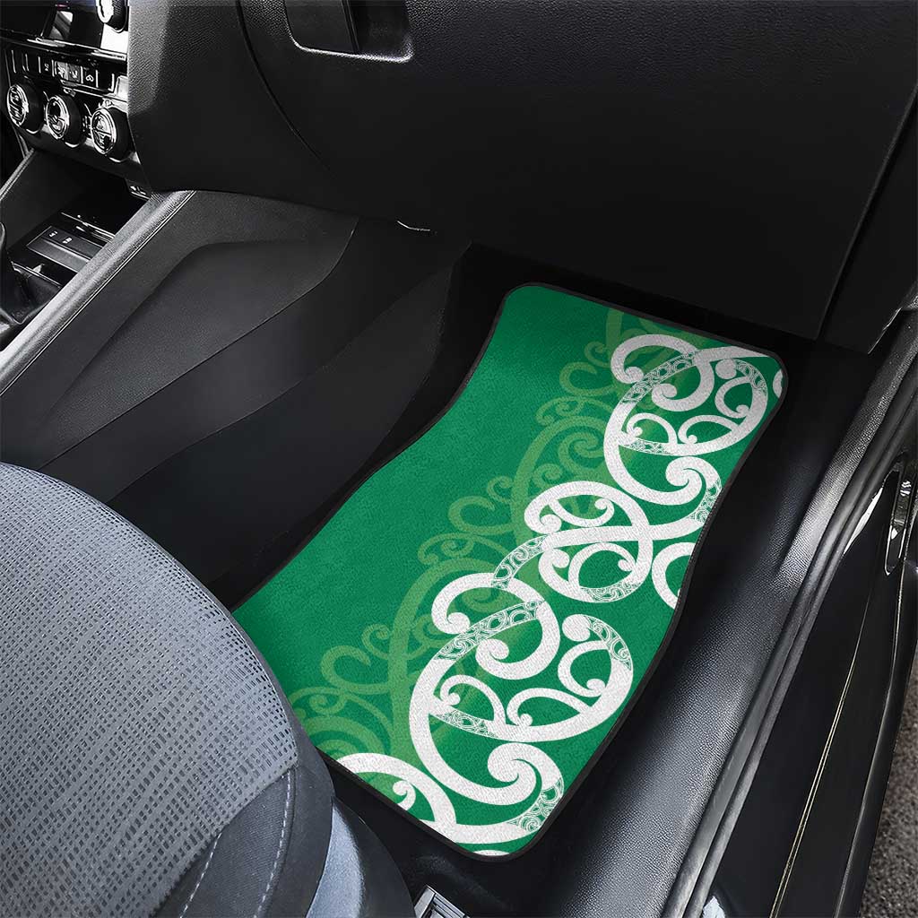 Pounamu Green Maori Car Mats Koru Kowhaiwhai - Polynesian Pride